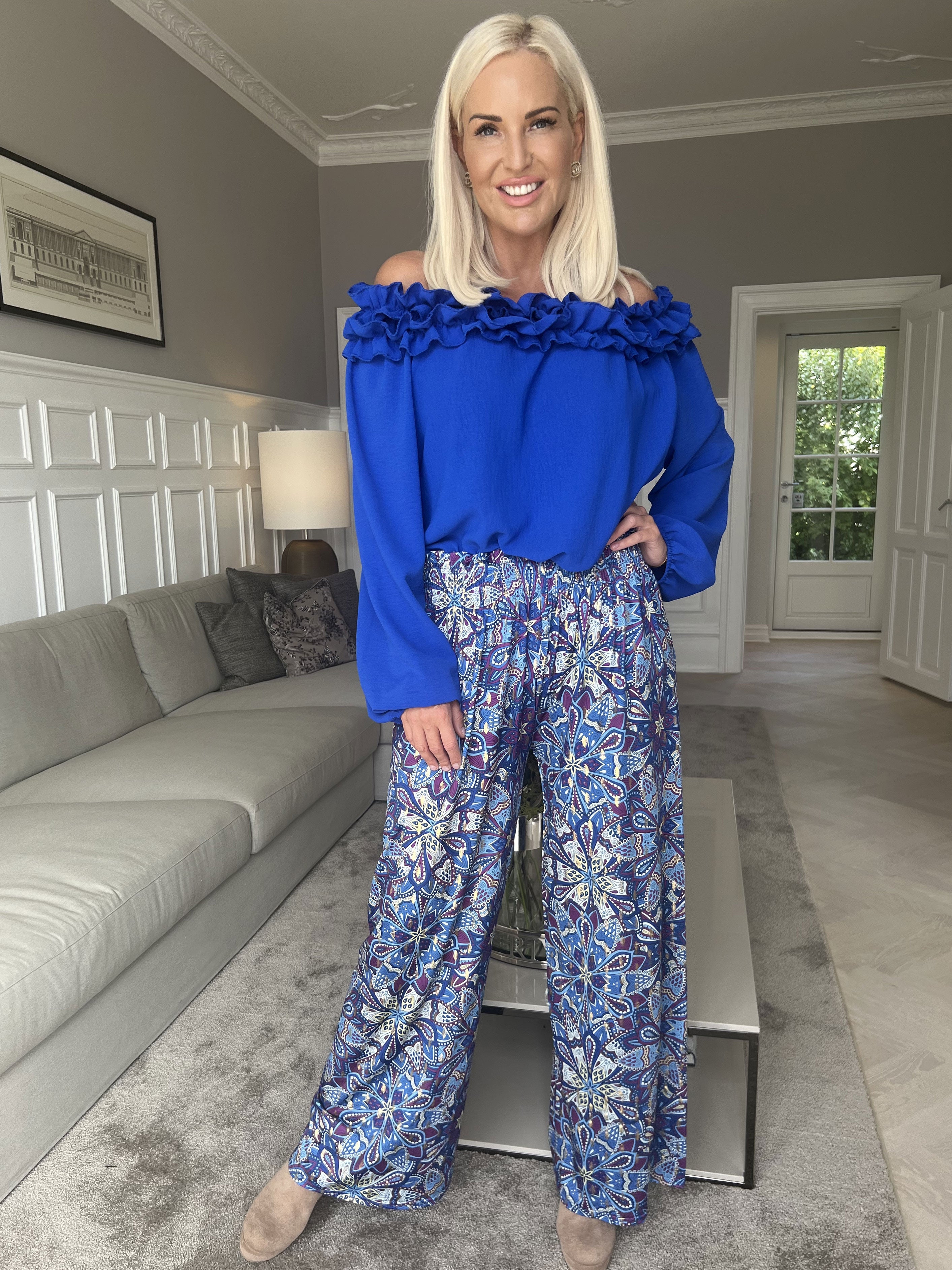 Pams Pants Multi - Løse mønstret bukser i elastisk stof